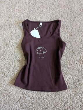 Women’s Y2k Brown Ribbed Tank Top with